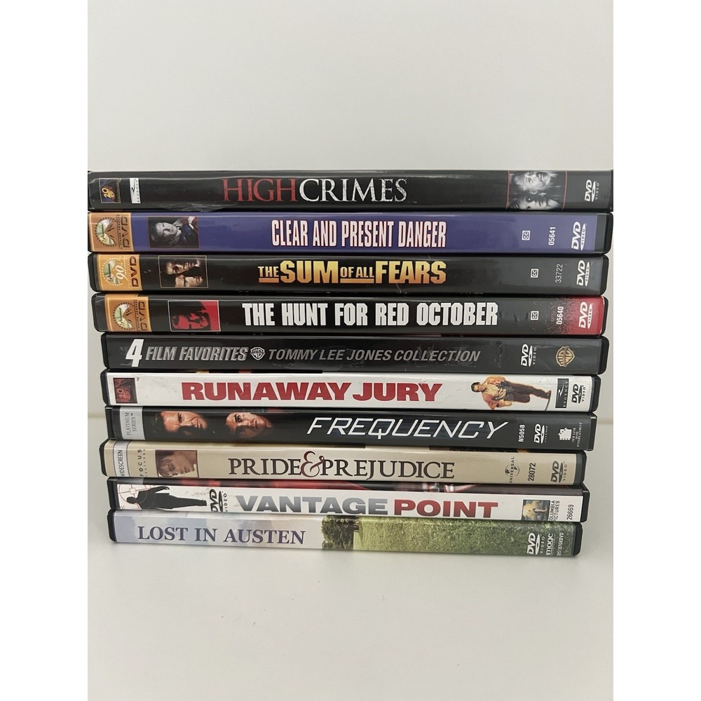 Dvd Movie Lot Of 10 Suspense & Action Thrillers Classics Sum Of All Fears…